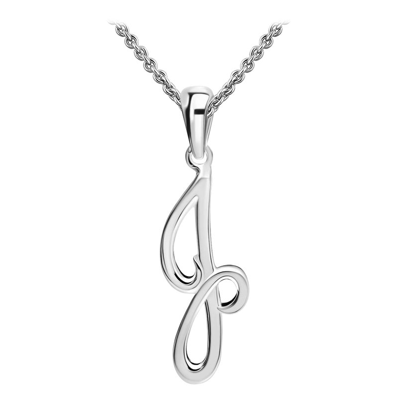 SEA OF ICE J Necklace Initial Alphabet Letter Pendant Necklace Sterling Silver Necklace for Women - Image 1